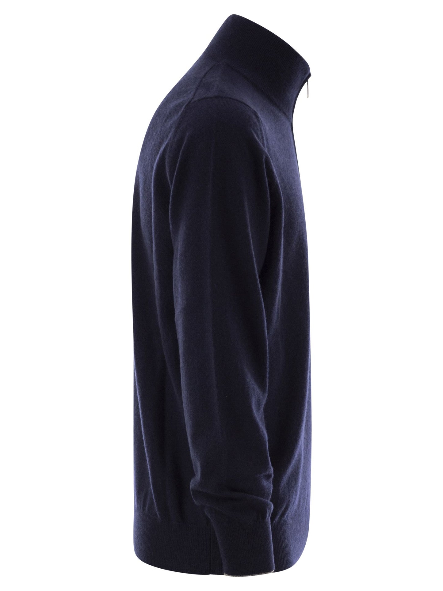 Brunello Cucinelli Men Cashmere Turtleneck Sweater With Zipper
