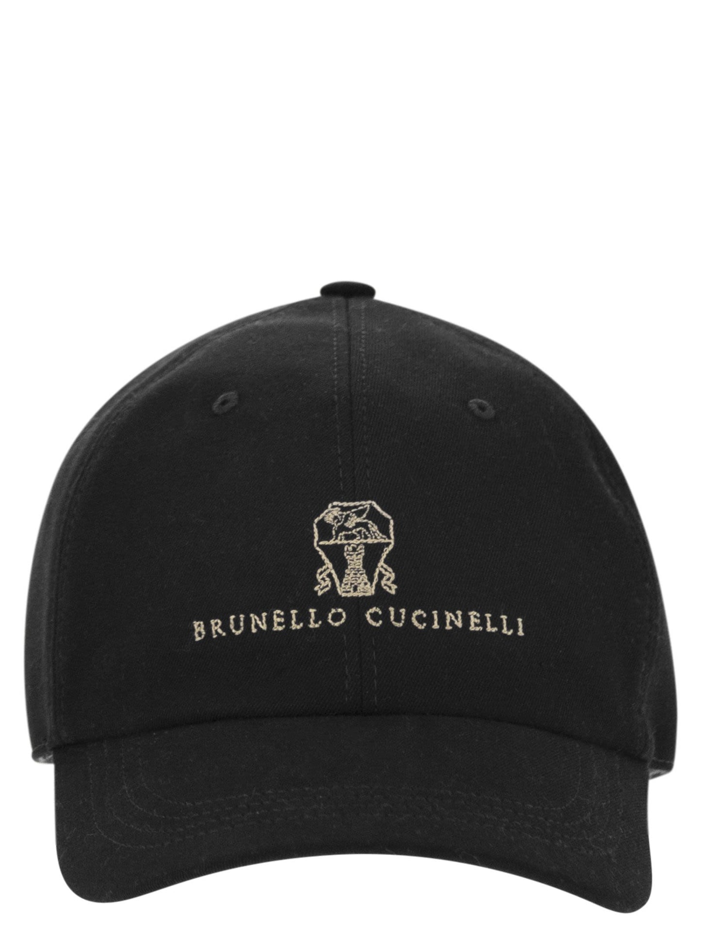 Brunello Cucinelli Men Baseball Cap In Garment-Dyed Twisted Cotton Gabardine With Embroidered Logo