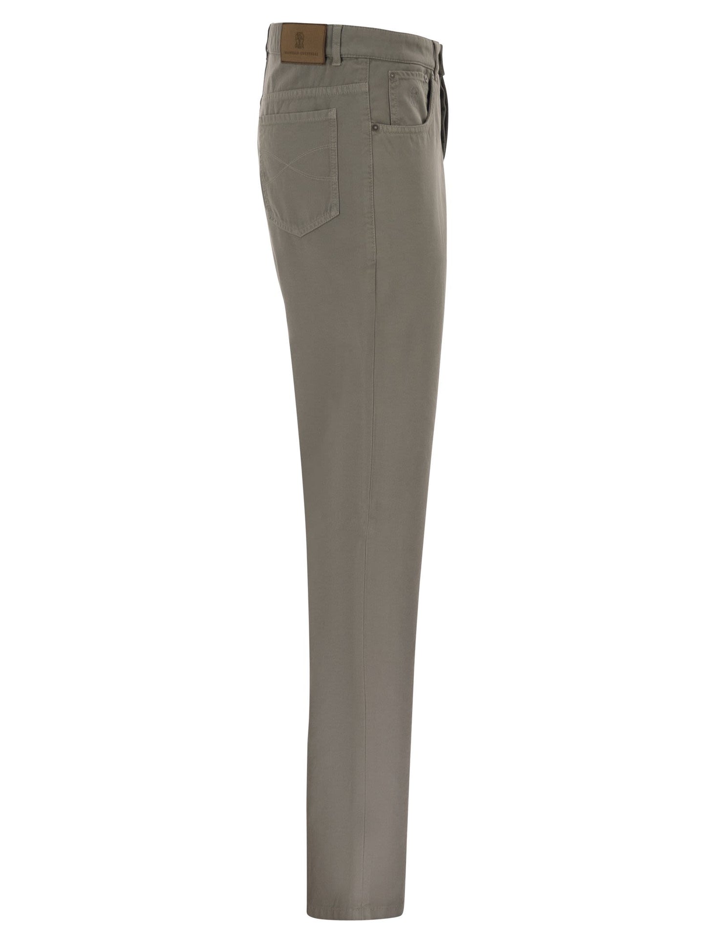 Brunello Cucinelli Men Garment-Dyed Five-Pocket Cotton Trousers