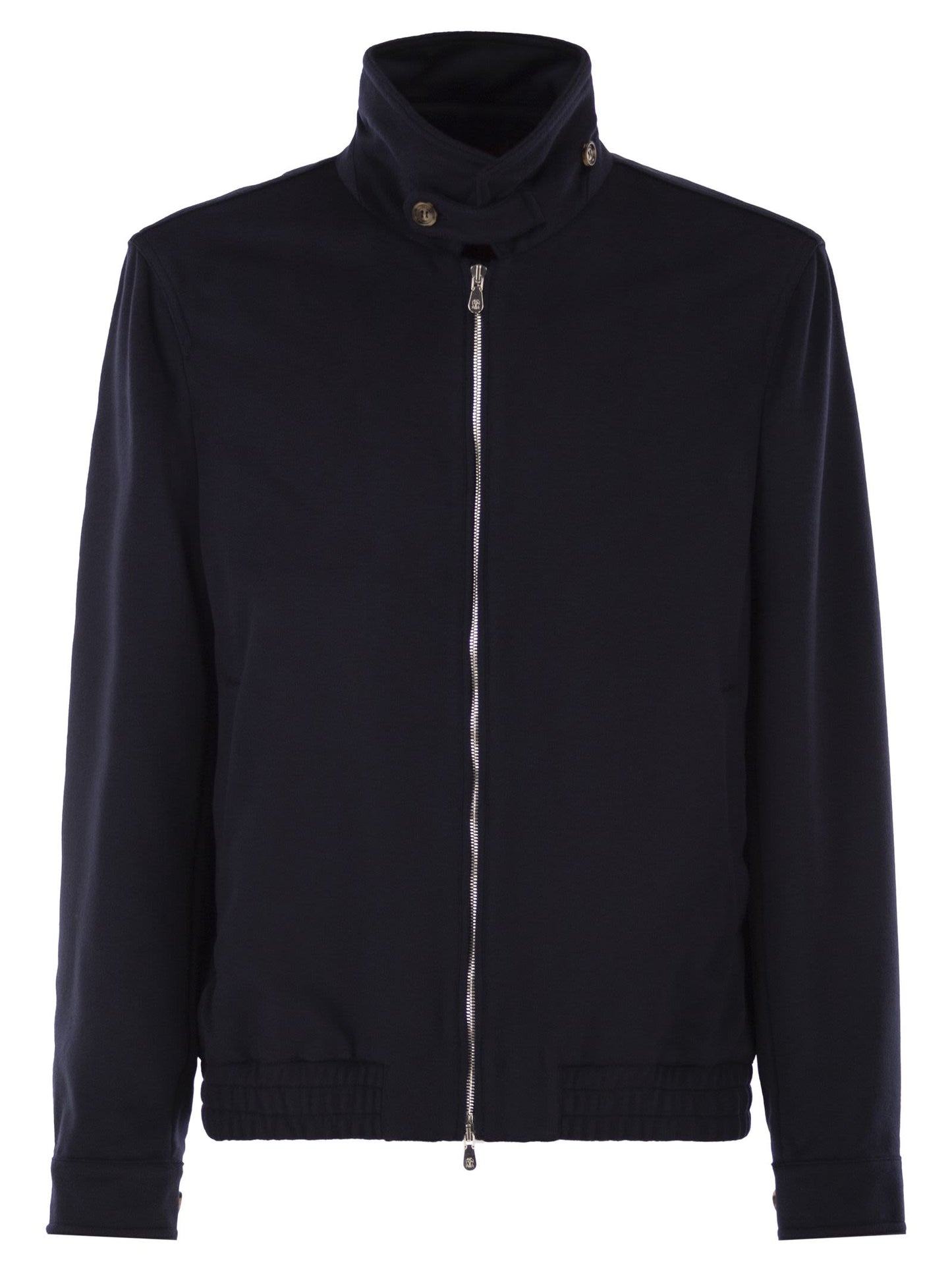 Brunello Cucinelli Men Virgin Wool Bomber Jacket With Stand Collar
