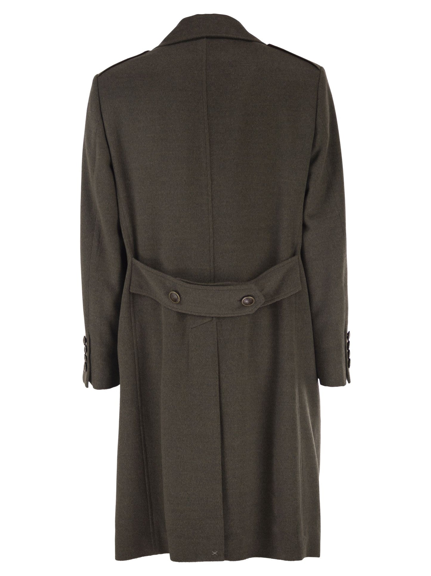 Brunello Cucinelli Men Double-Breasted Pure Wool Tailored Coat