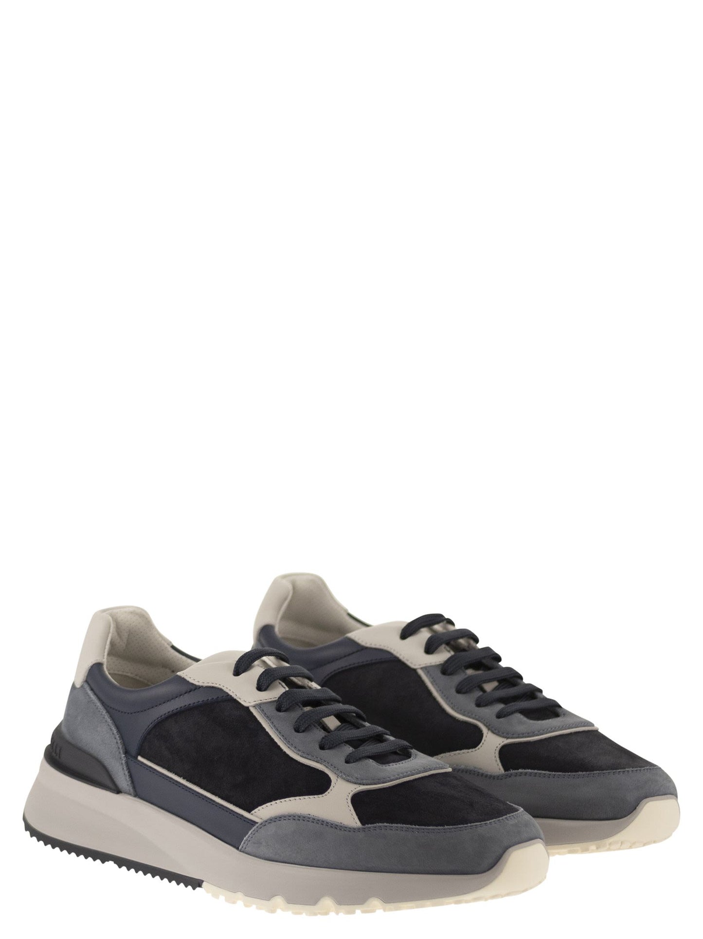 Brunello Cucinelli Men Multicolour Leather And Suede Runner Sneakers