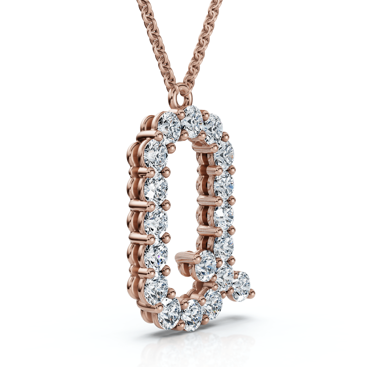1Ct Diamond Initial "R" Pendant 14k Gold 18" Necklace Lab Grown 5/8" Tall