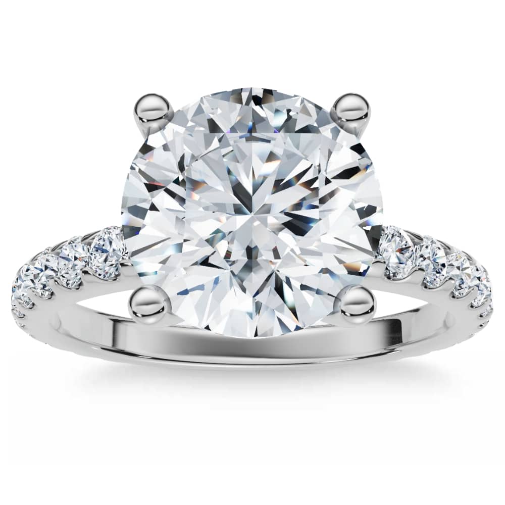 Certified 3.40Ct Round Cut Diamond Engagement Ring 14k Gold Lab Grown