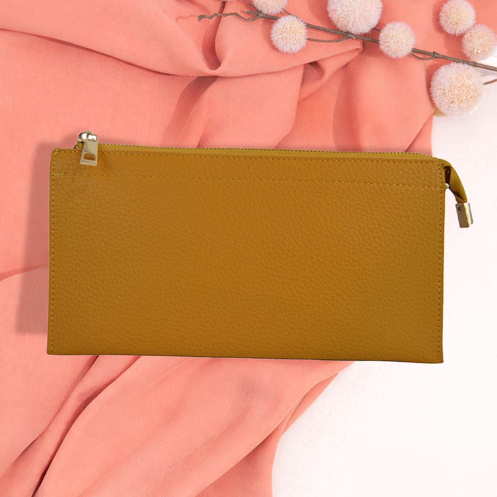 Faux Leather Slim Wallet Crossbody Bag