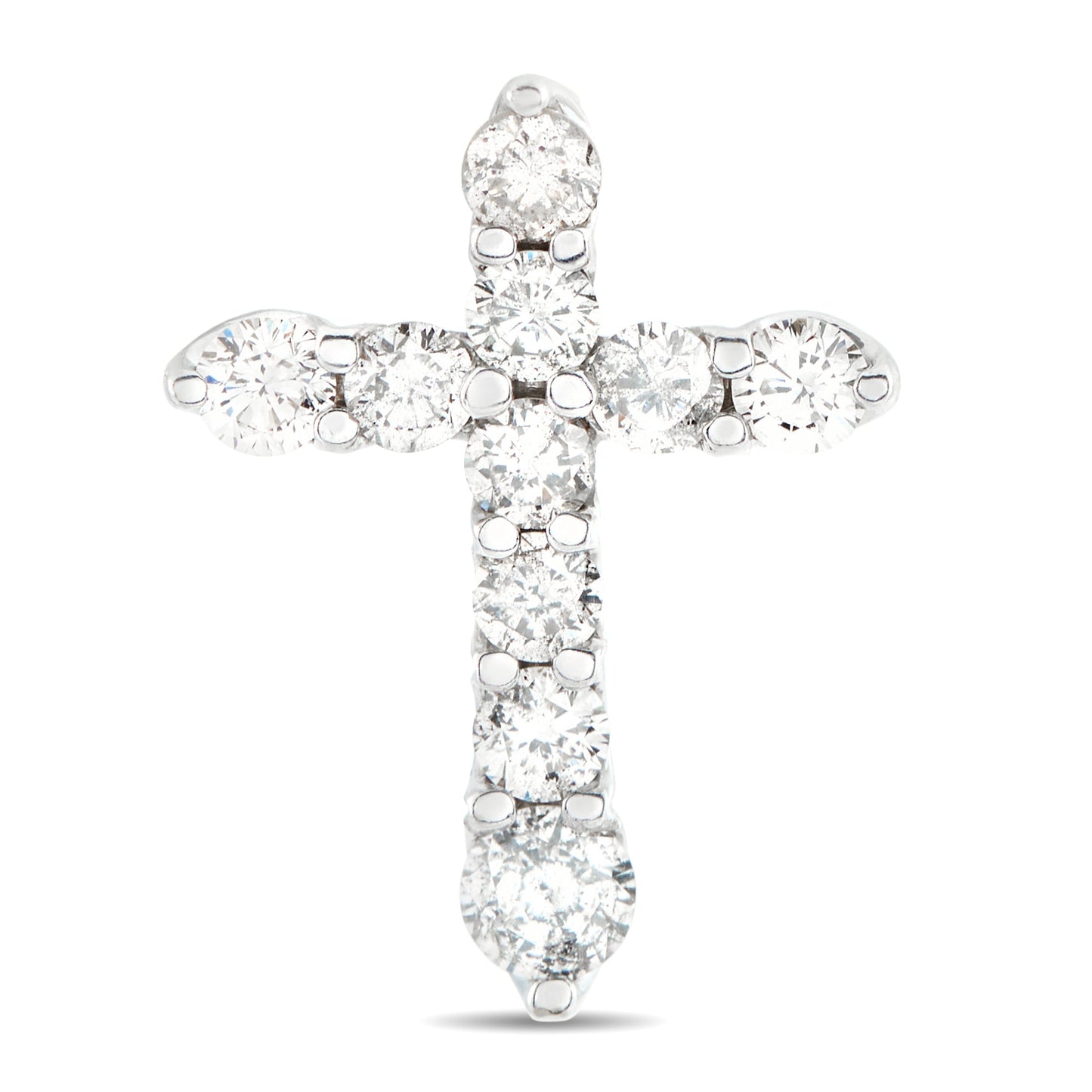 LB Exclusive 18K White Gold 1.0ct Diamond Cross Pendant MF19-041426