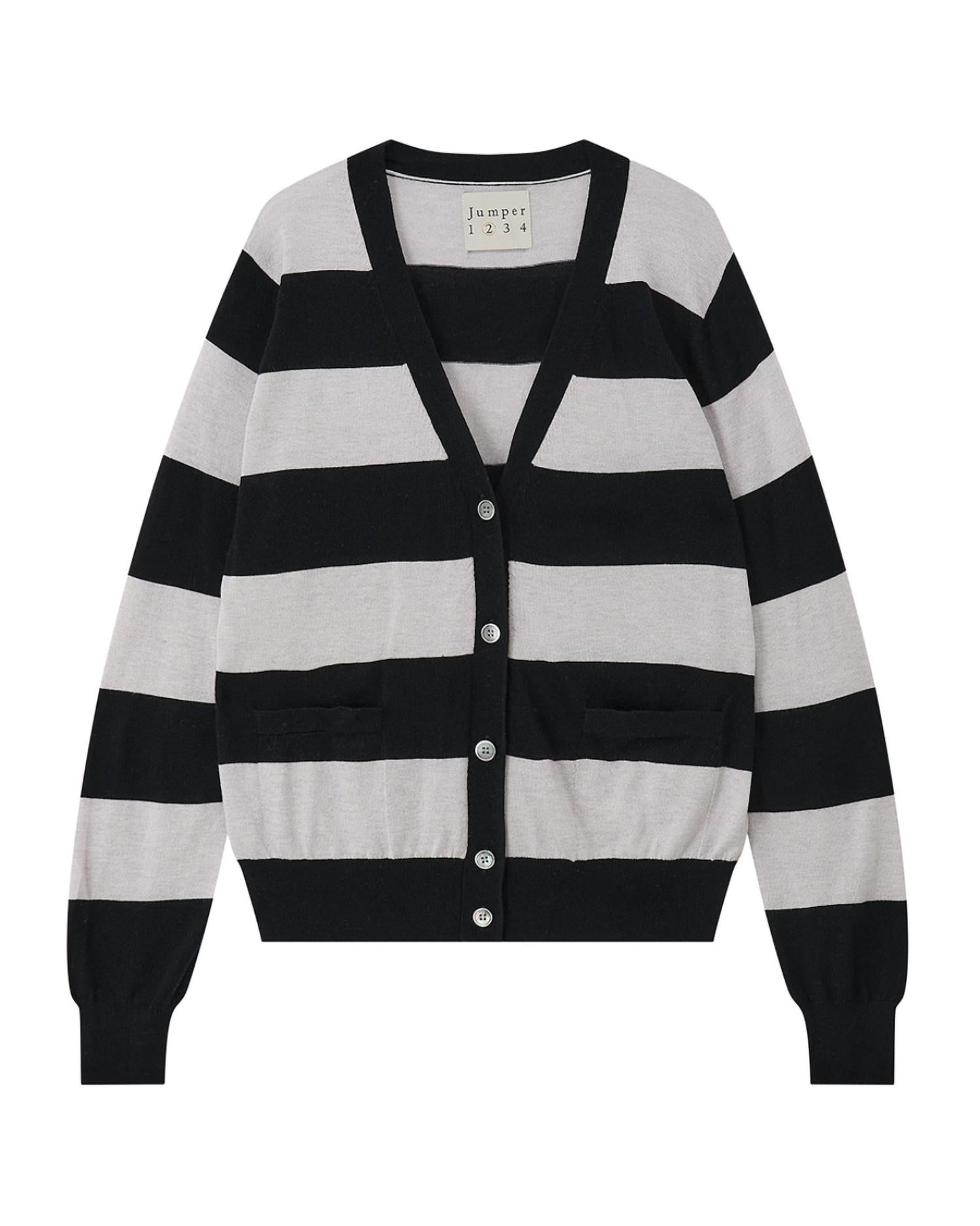 Women's Slinky Stripe Cardigan In Black Foggy