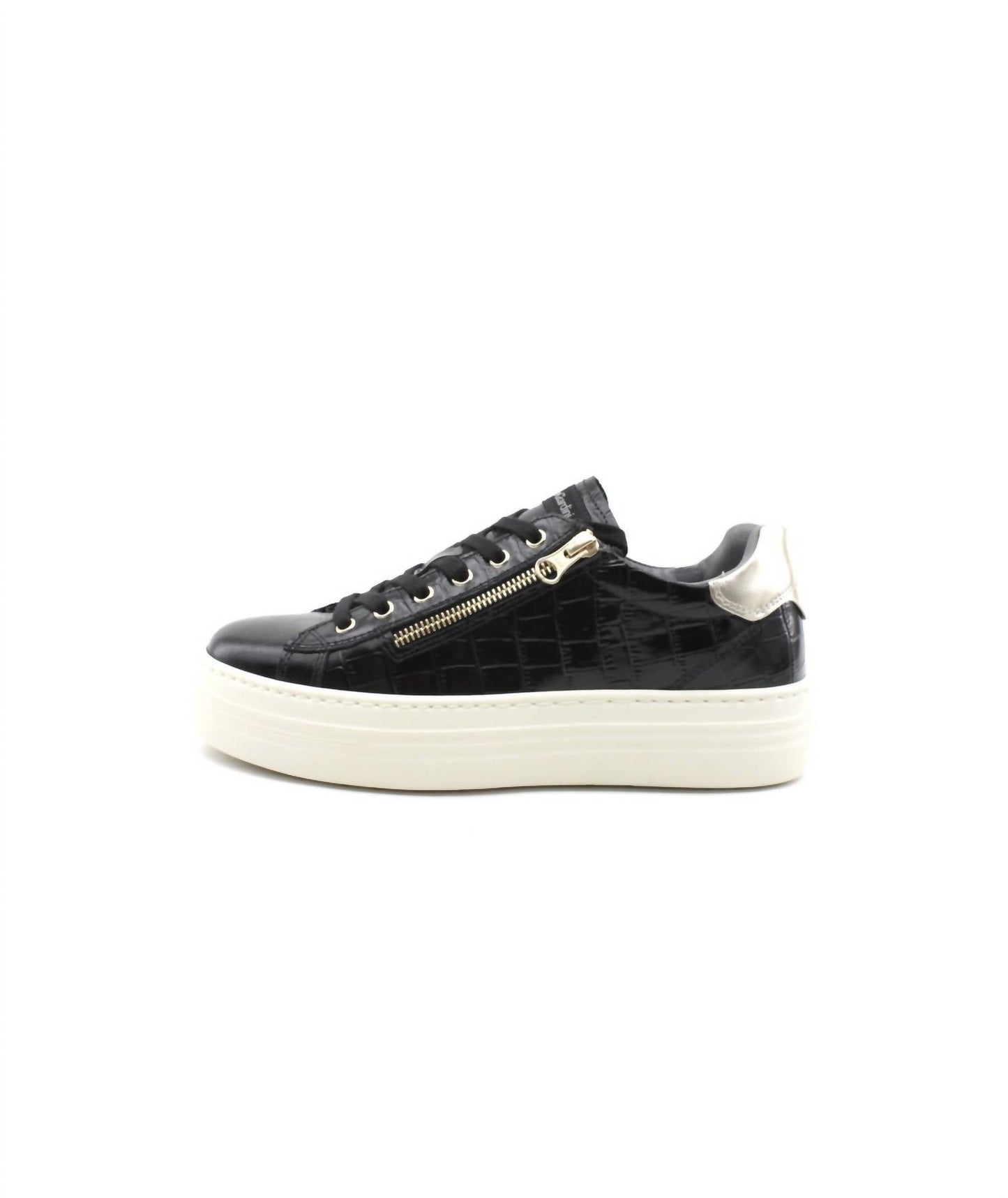 Women's Zeus Zipper Sneaker In Black Croc