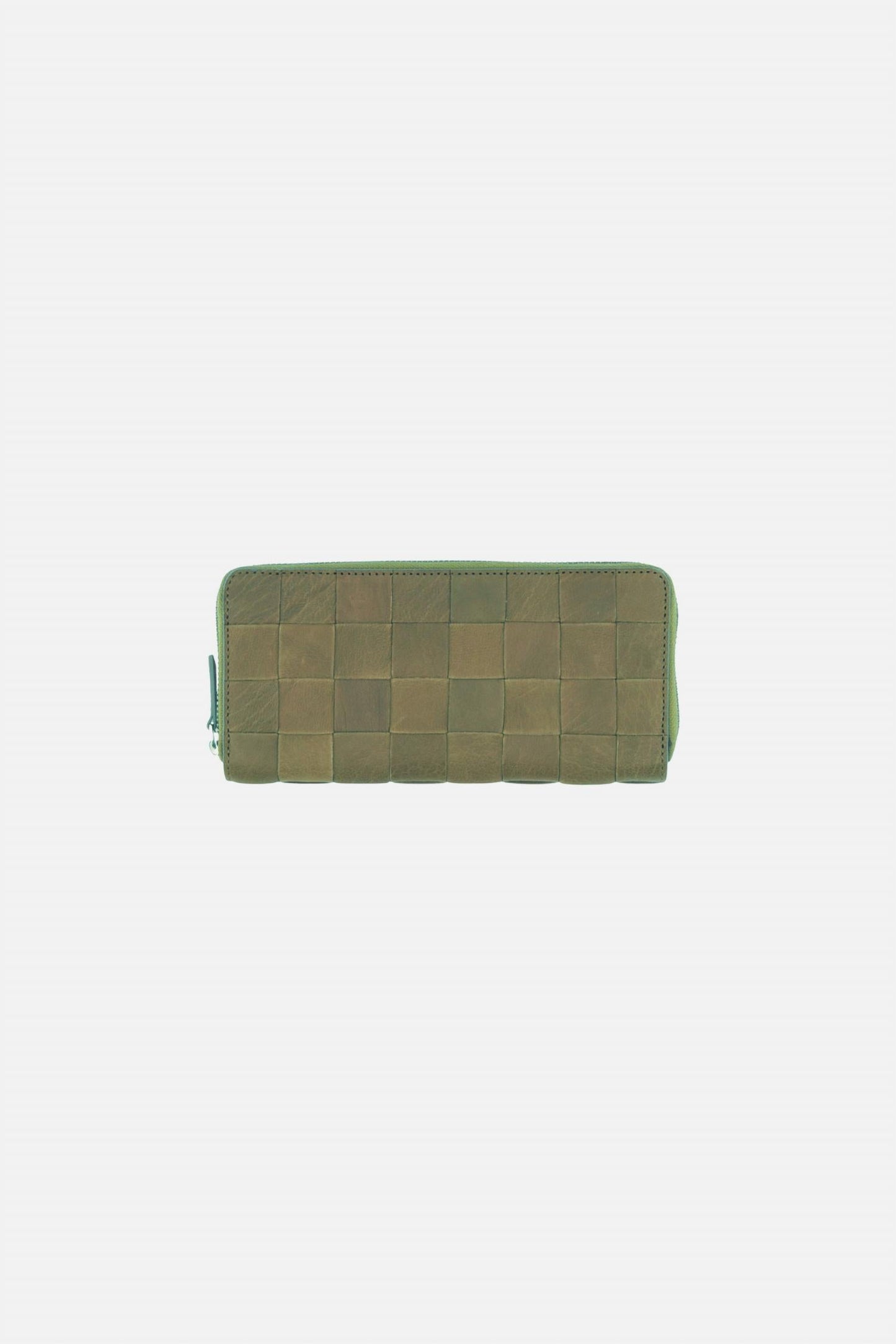 Women's Check Zip Around Wallet In Green