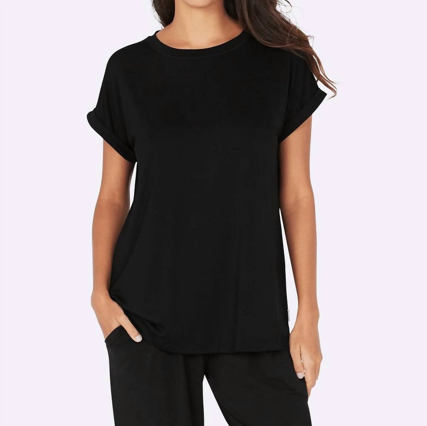 Downtime Lounge Top In Black