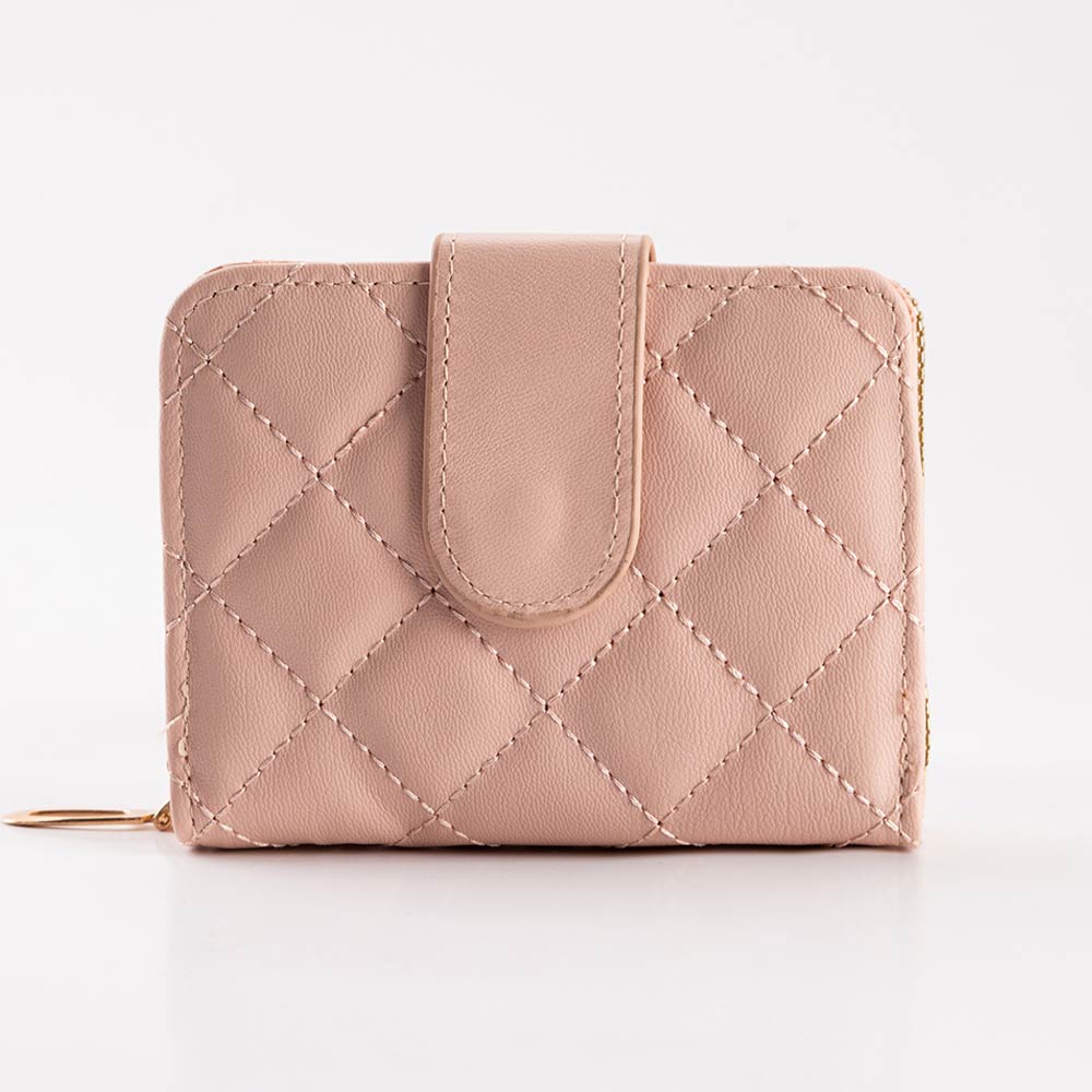 Faux Leather Compact Quilted Card Organizer Wallet
