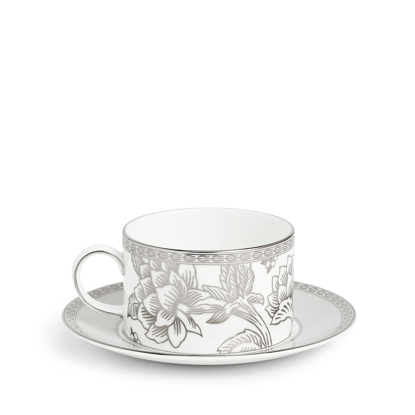 Silver Tonquin Teacup & Saucer 235ml 7.9floz