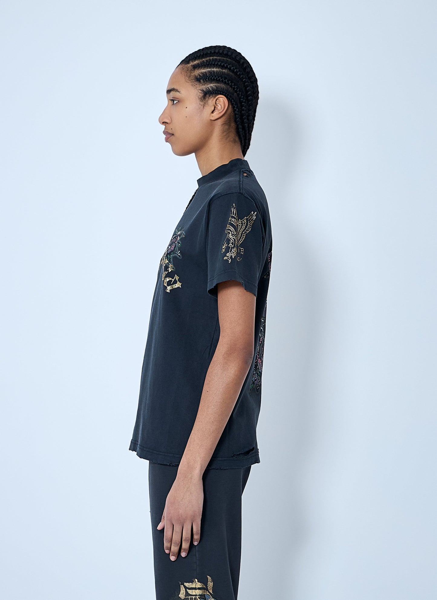 Balenciaga Women Tacky Tattoo Logo Motif T-Shirt