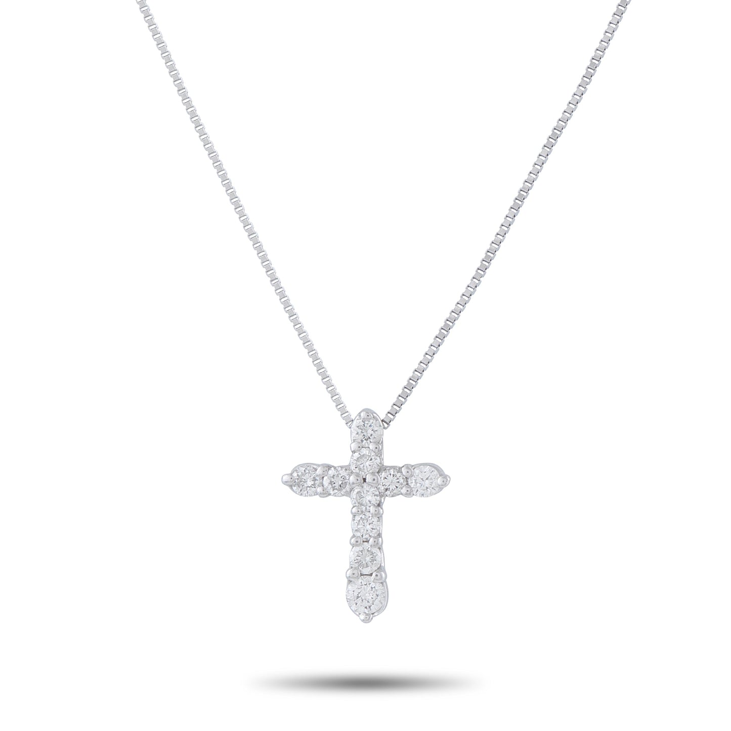 LB Exclusive Platinum 0.50ct Diamond Cross Pendant Necklace MF21-041426
