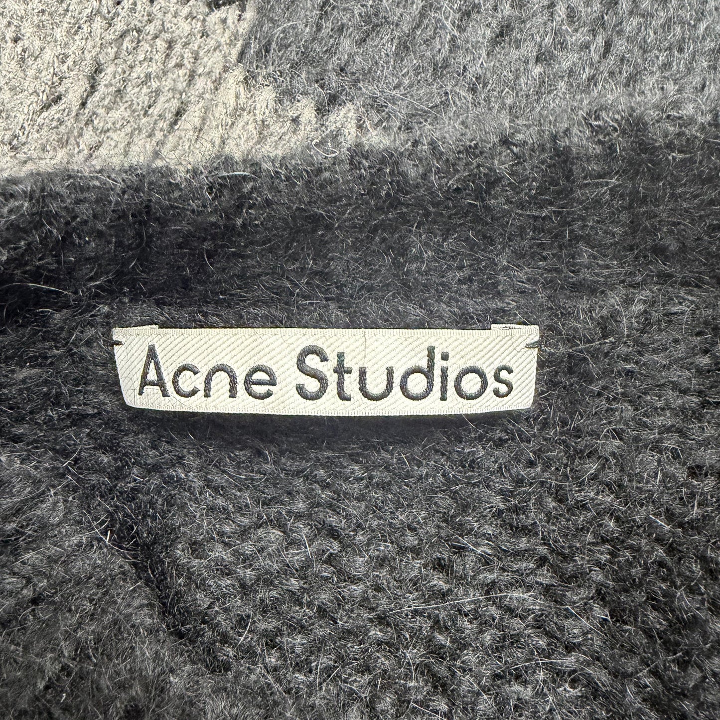 Acne Studios Striped Distressed Sweater in Grey Acrylic
