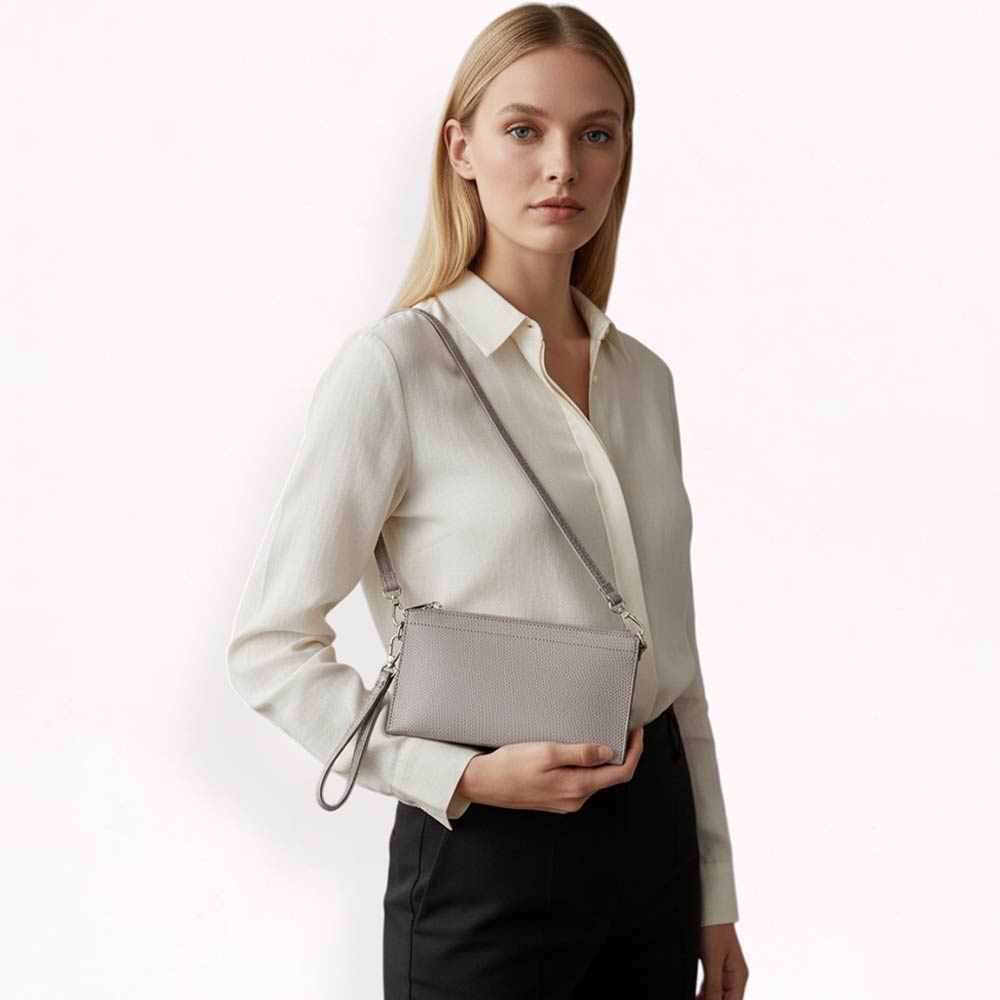 Faux Leather Slim Wallet Crossbody Bag
