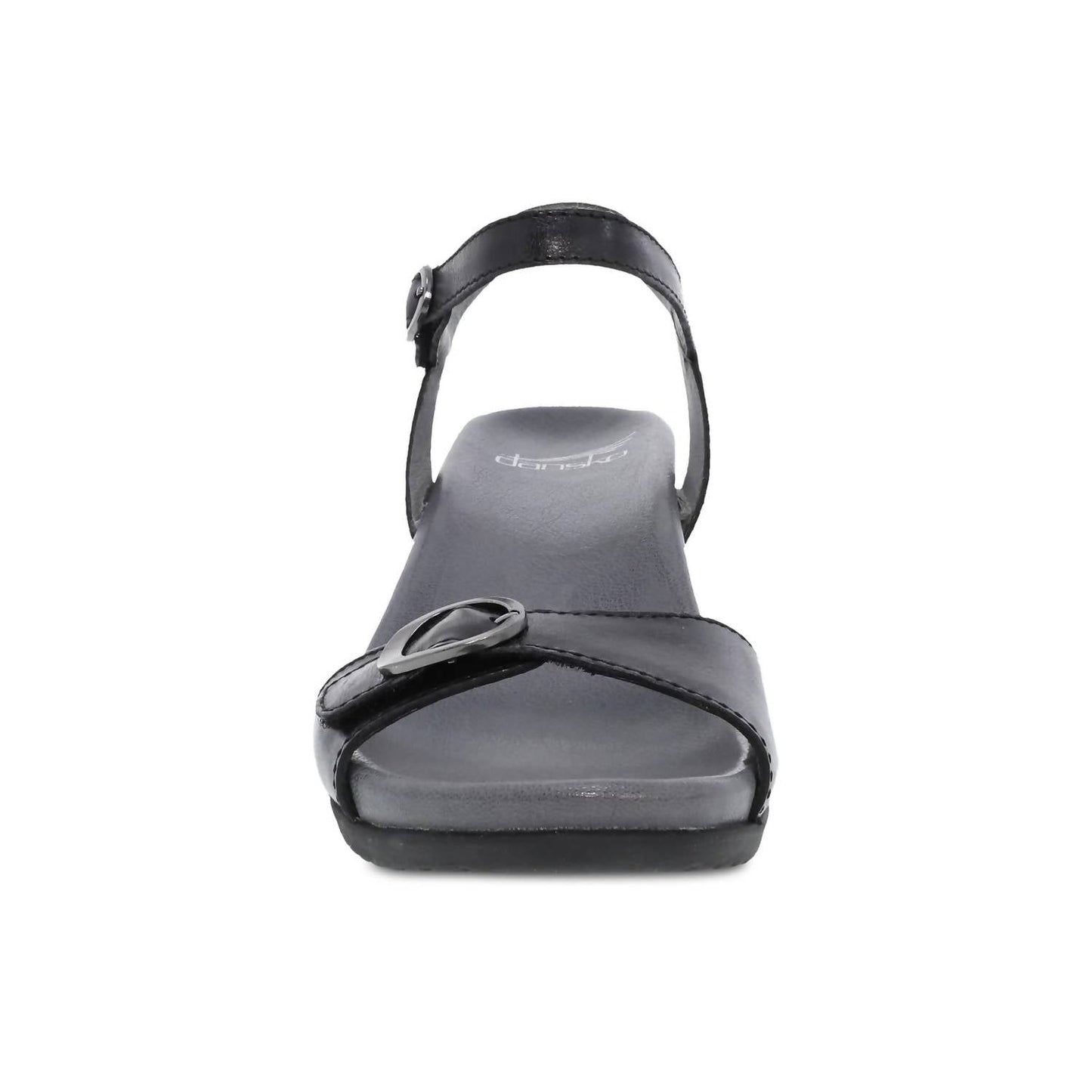 Women's Arielle Leather Wedge Sandals In Black Glazed