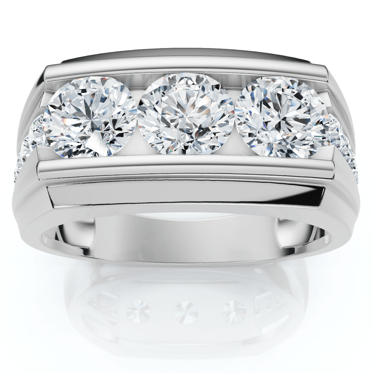 Men's 2Ct Diamond Accented Wedding Anniversary Ring 14k Gold Lab Grown FG/VS