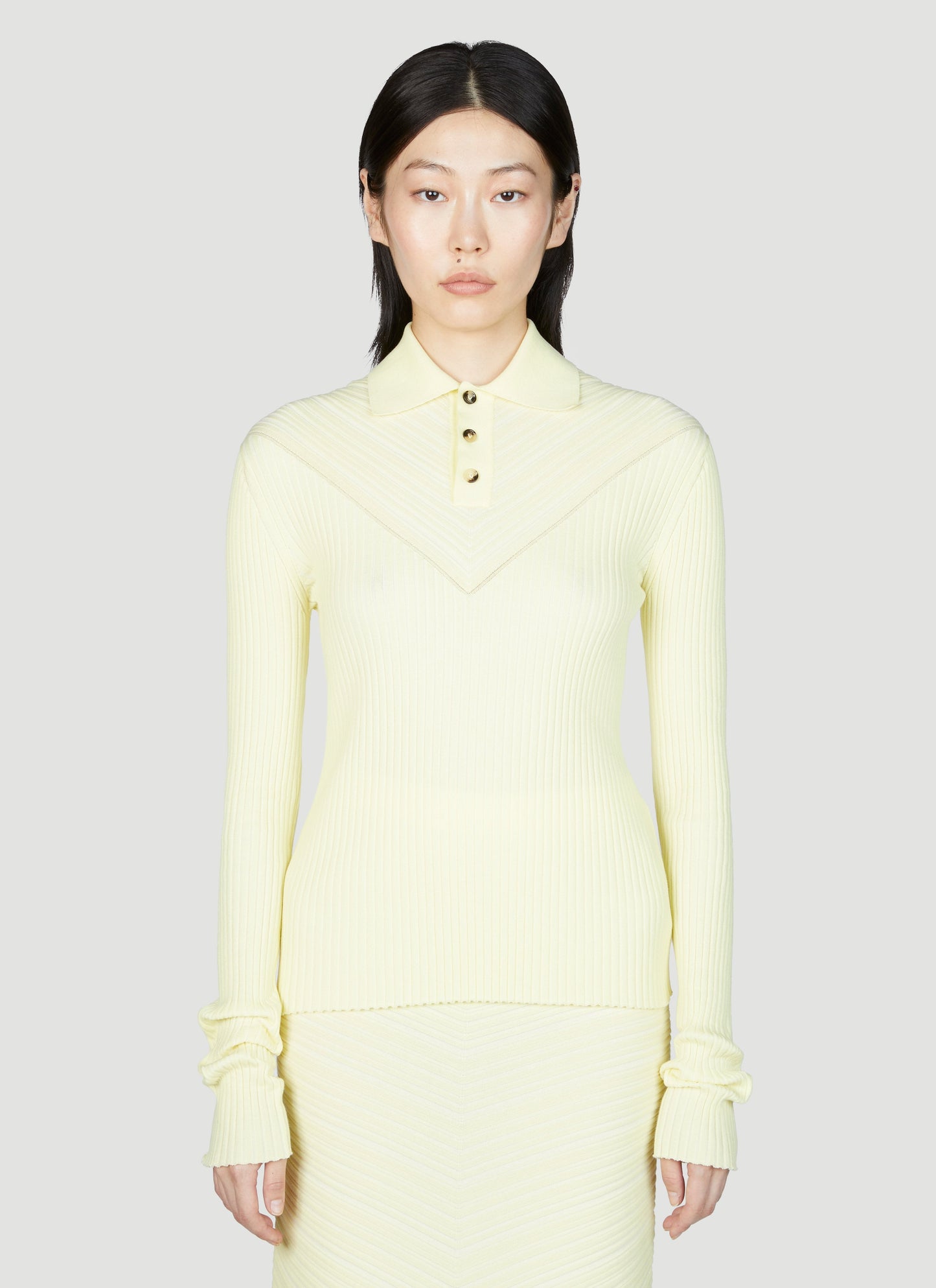 Bottega Veneta Women Long Sleeve Rib Top