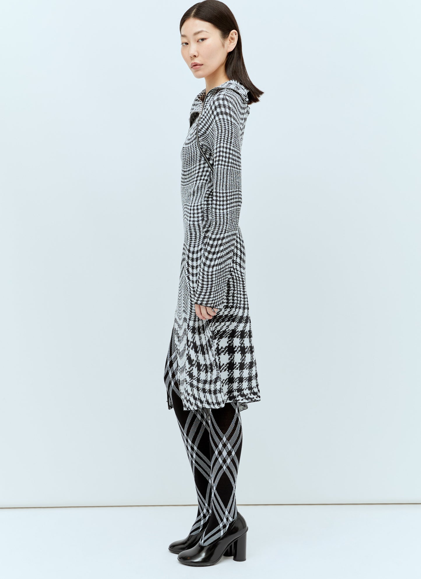 Burberry Women Warped Houdstooth Midi Dress