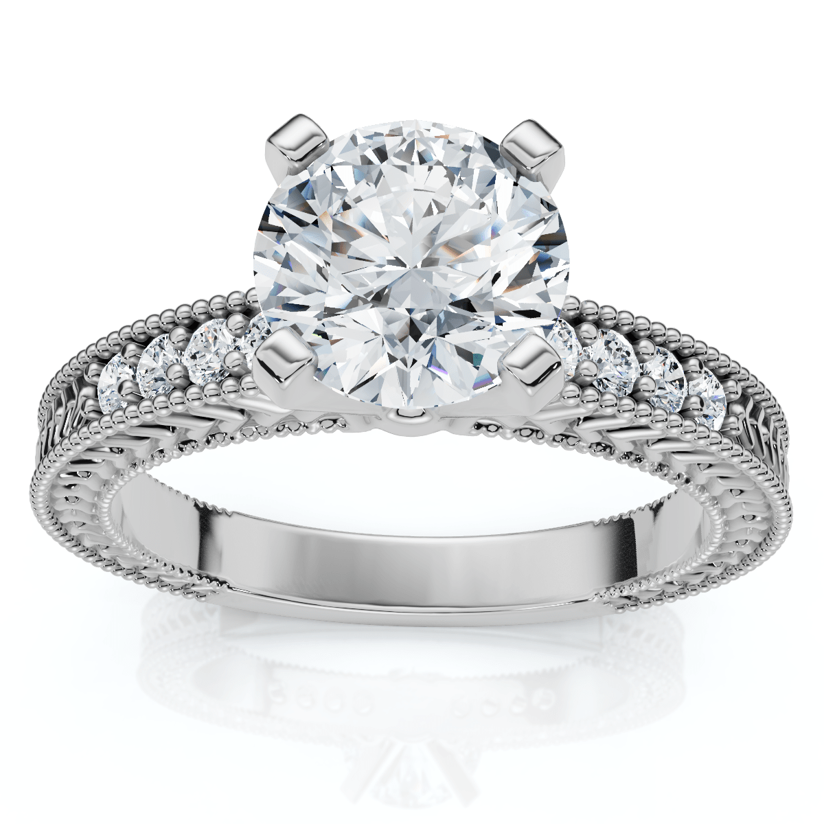 Certified 1.60Ct Vintage Diamond Engagement Ring 14k Gold or Platinum Lab Grown