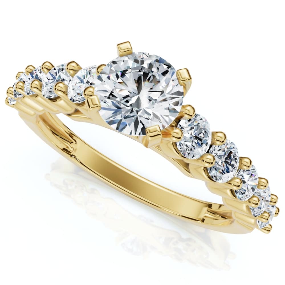 Certified 2 1/2Ct Diamond Engagement Ring With Accents 14k Gold Lab Grown