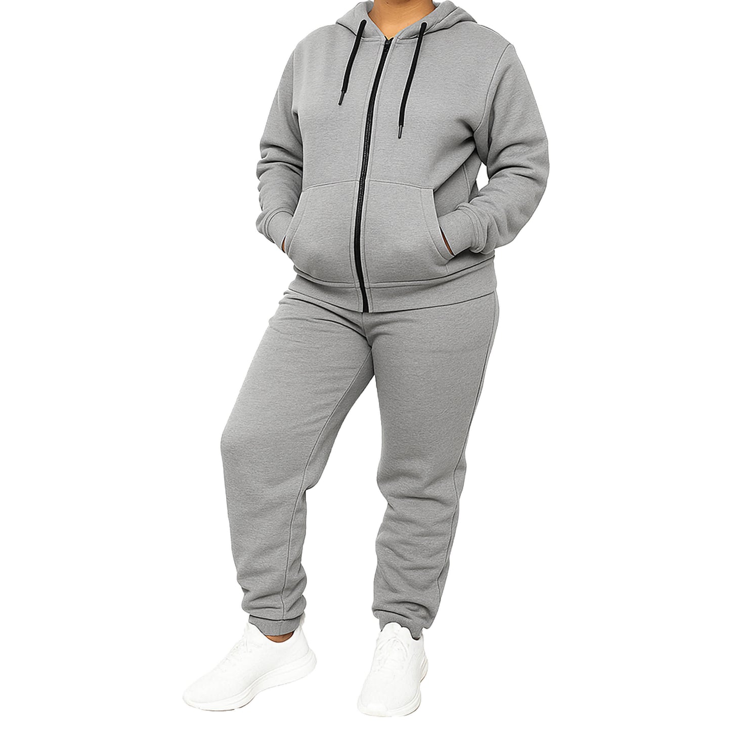 Blu Rock Women's Loose Fit  Full-Zip Hoodie and Jogger Sweatpants Matching, 2-Piece Set