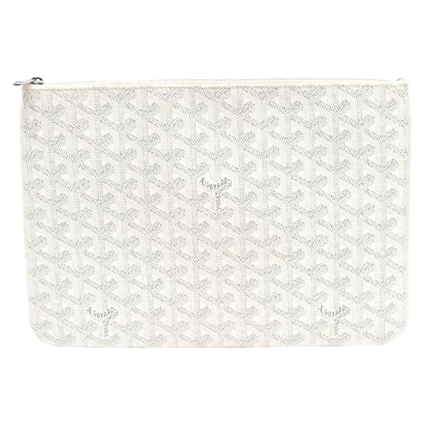 Goyard White Goyardine Canvas Senat Mm Clutch