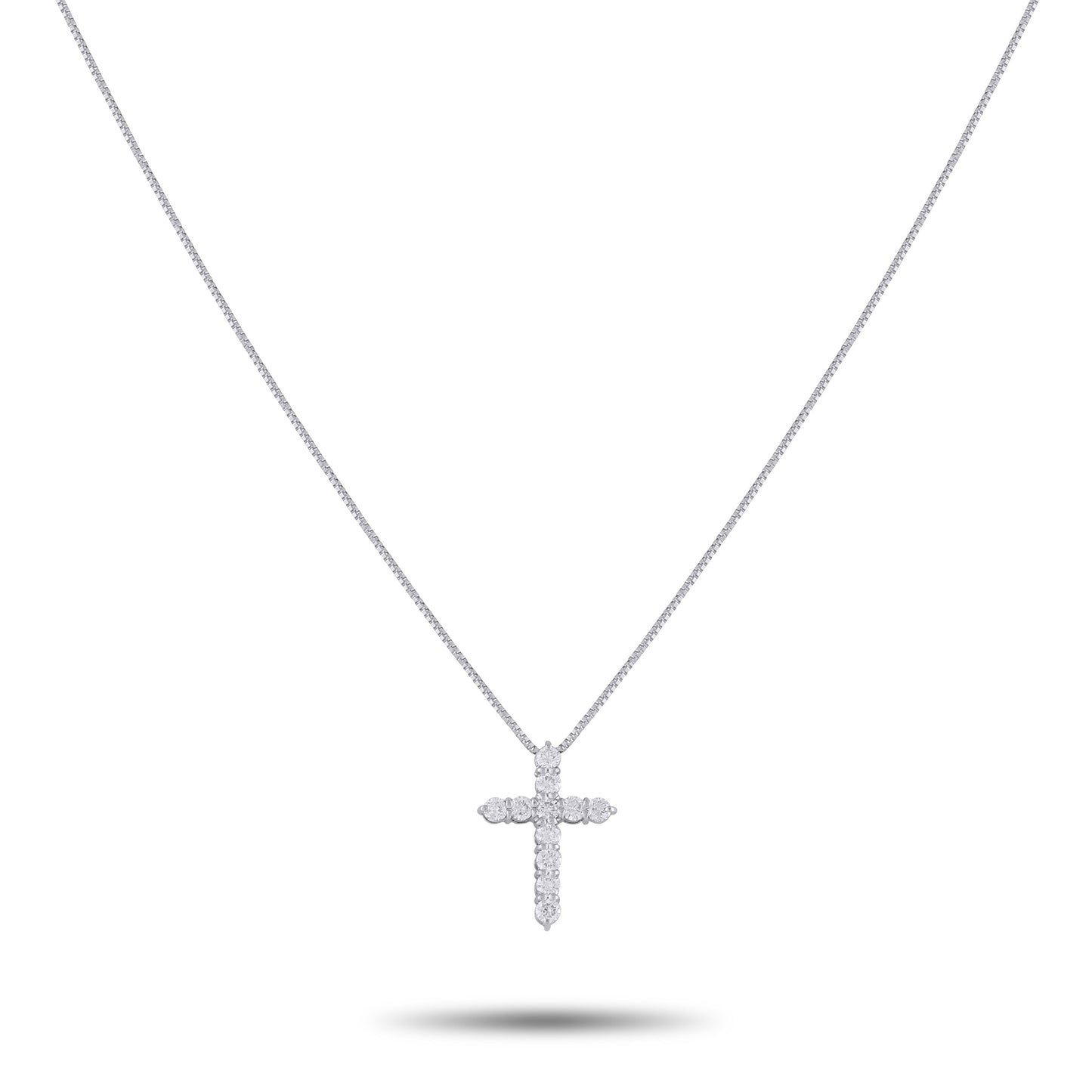 LB Exclusive Platinum 0.50ct Diamond Cross Pendant Necklace MF10-041026