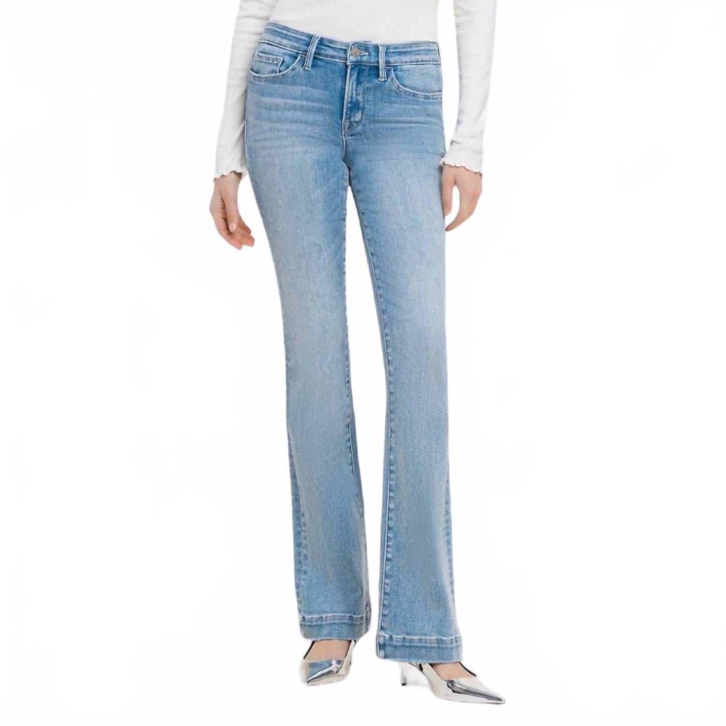 Mid Rise Bootcut Jean In Blue