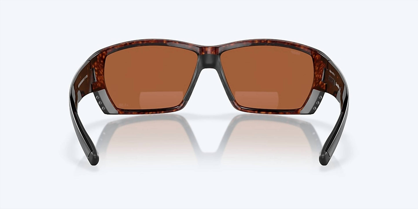 Men's Tuna Alley Reader Rectangular Polarized Sunglasses In Tortoise/green Mirror