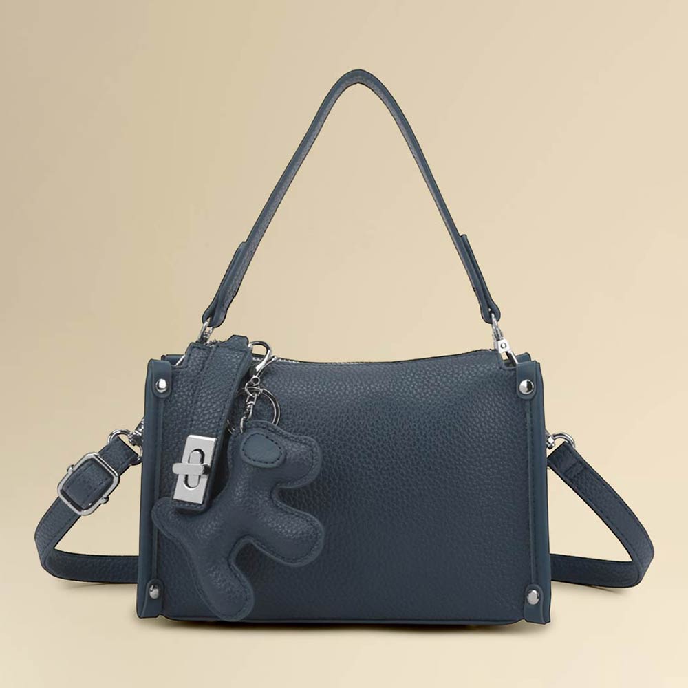 Faux Leather Dog Bag Charm Mini Shoulder Crossbody Bag