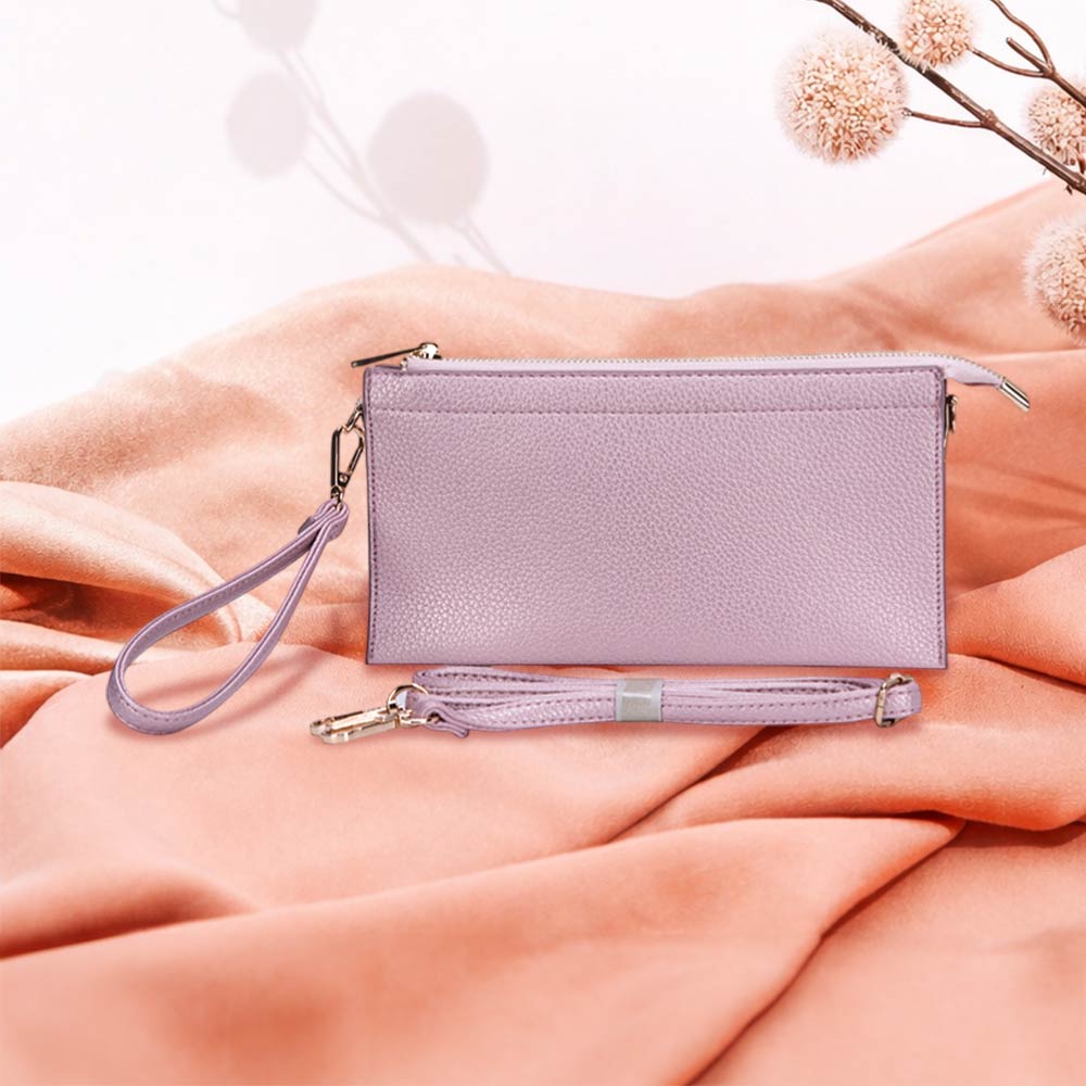Faux Leather Slim Wallet Crossbody Bag