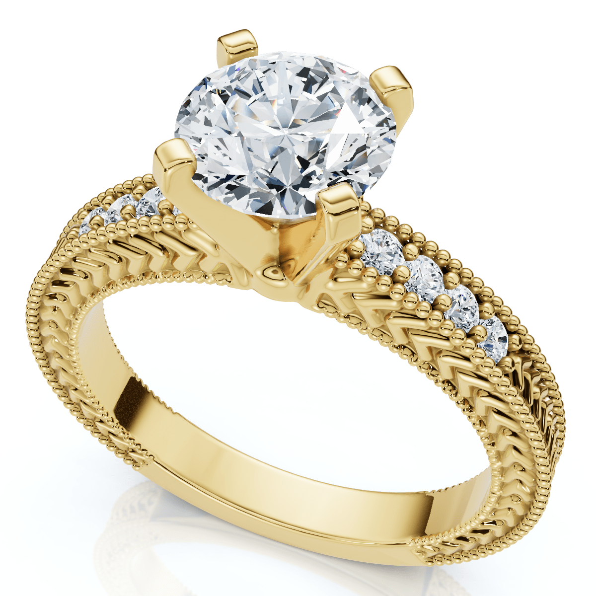 Certified 1.60Ct Vintage Diamond Engagement Ring 14k Gold or Platinum Lab Grown