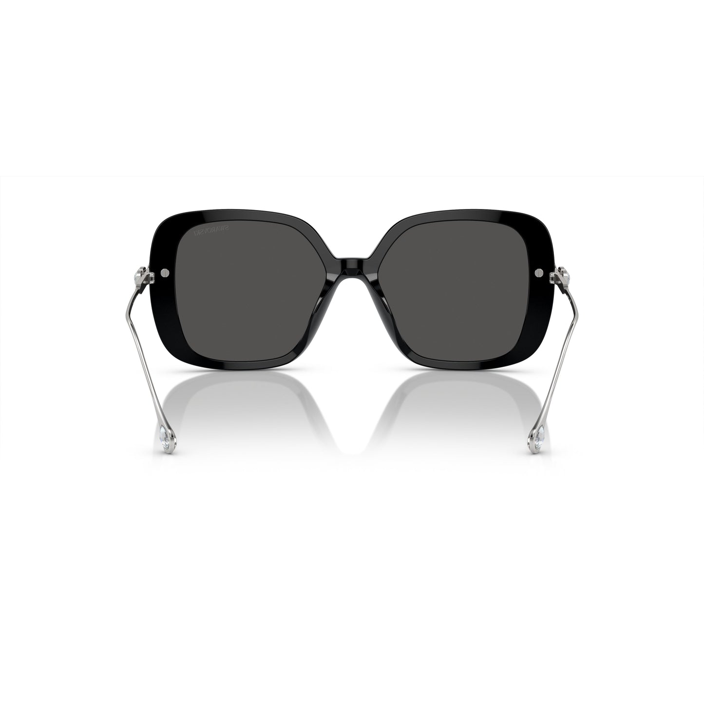 0Sk6011 Large Square Black Acetate Sunglasses with Crystal Embellishments