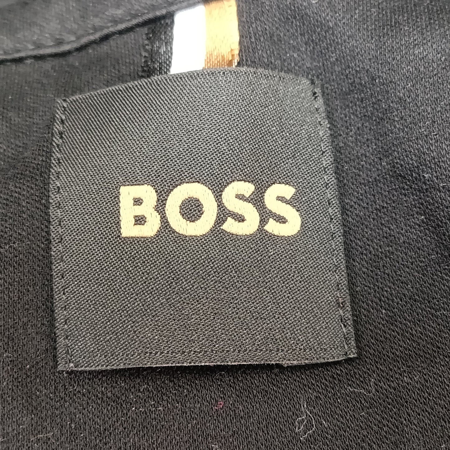 Boss Regular-Fit Polo Shirt in Black Cotton