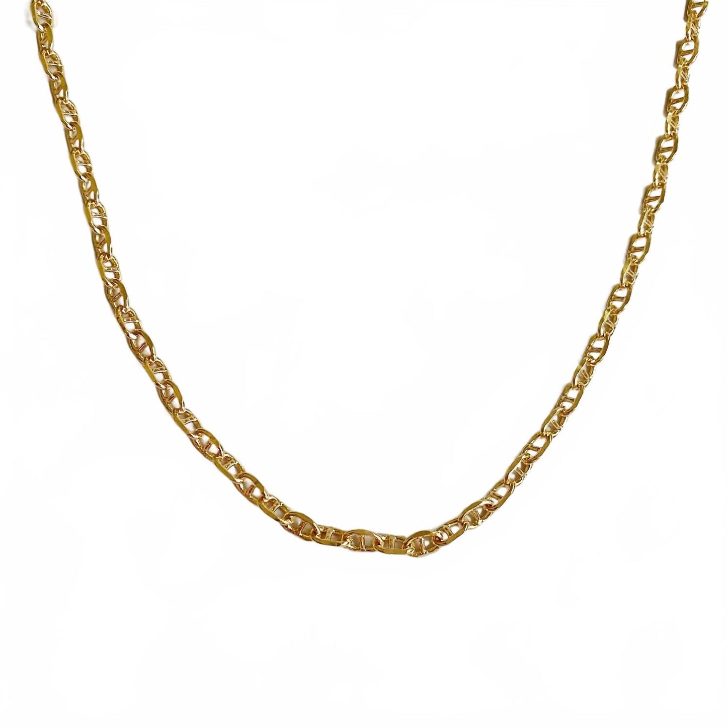 Women's Equestrian Horse Bit Anchor Link Necklace In Gold