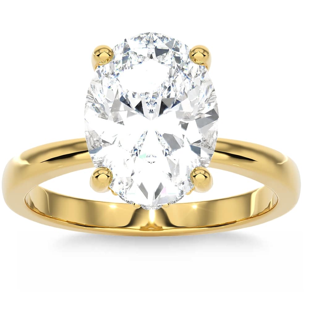 Certified 3.10Ct Oval Diamond HIdden Halo Engagement Ring 14k Gold Lab Grown