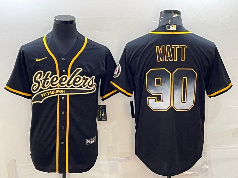 Men's Pittsburgh Steelers T.J. Watt #90 Black Fashion jersey Joint edition