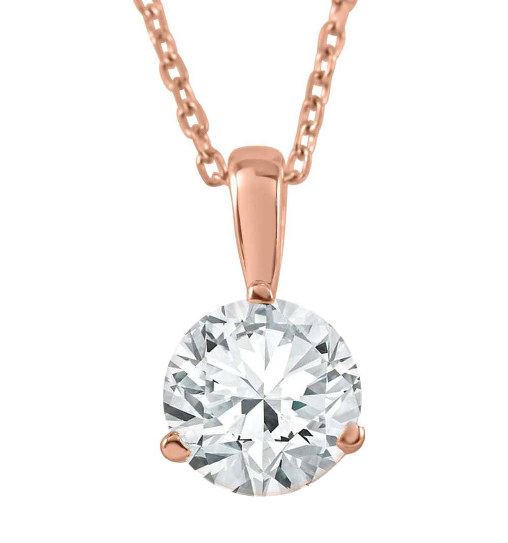 1/3 ct Solitaire Lab Grown Diamond Pendant available in 14K and Platinum