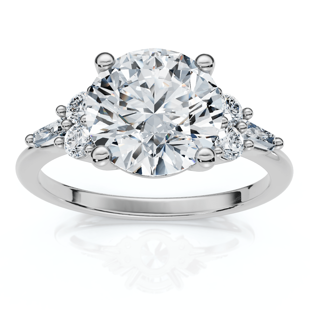 Certified 2 1/10Ct Diamond Baguette Engagement Ring 14k Gold or Pt Lab Grown