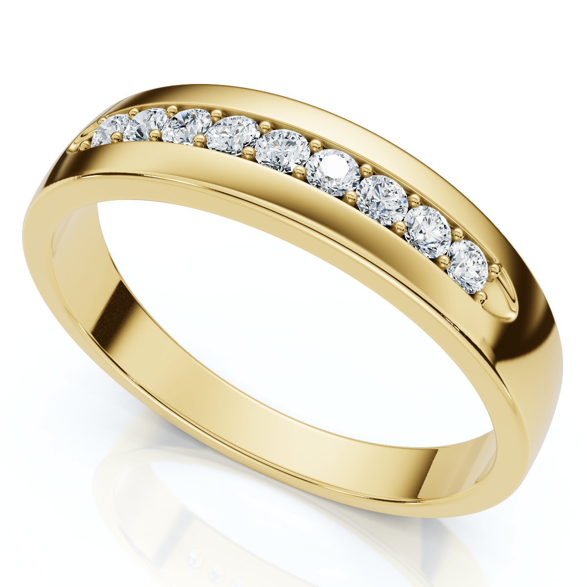 Men's 1/4Ct Polished Diamond Wedding Ring Lab Grown