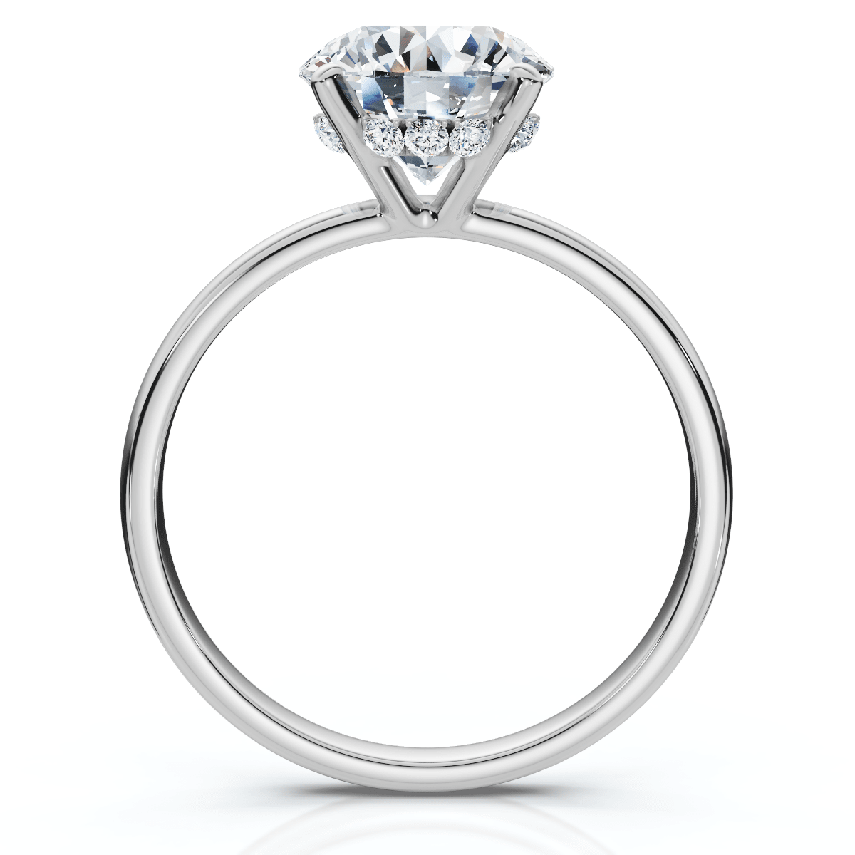 Certified 1Ct Hidden Halo Diamond Engagement Ring 14k Gold Lab Grown