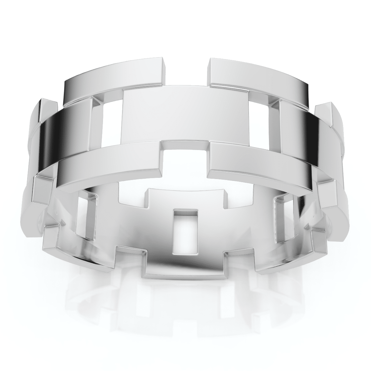 Men's Calvin 8mm Interlocked Wedding Band 10k Gold Band