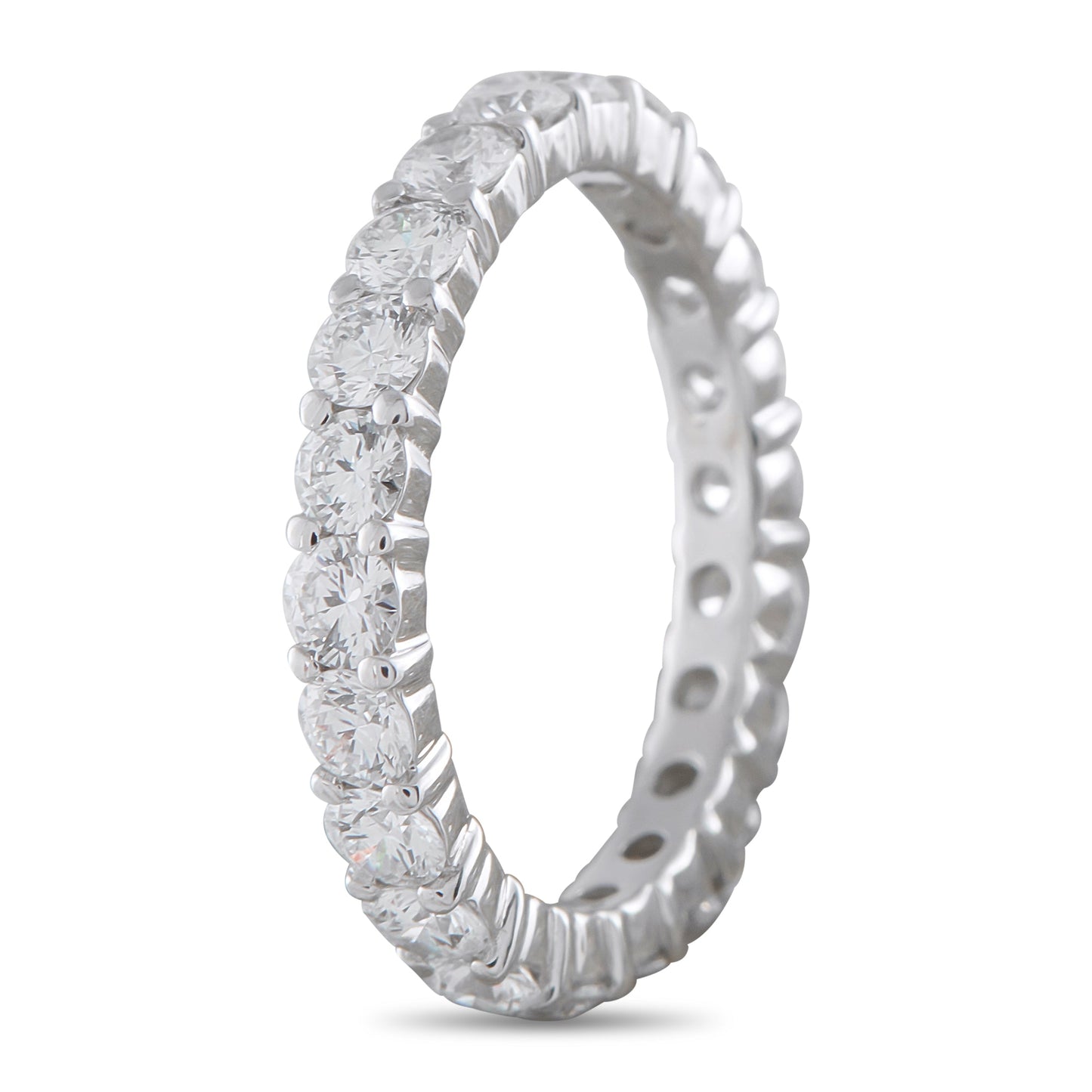 LB Exclusive 18K White Gold 2.34ct Diamond Eternity Band Ring MF16-041026