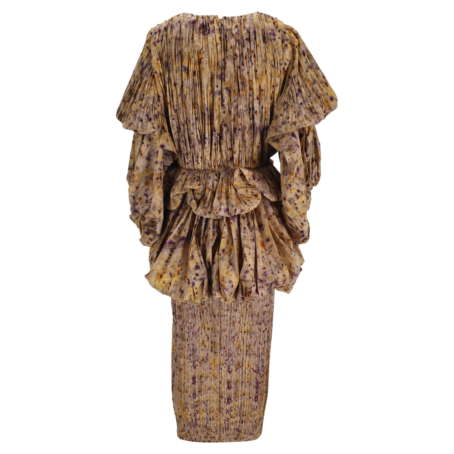 Altuzarra Papyrus Ruffled Printed Plissé-Taffeta Midi Dress in Multicolor Polyester