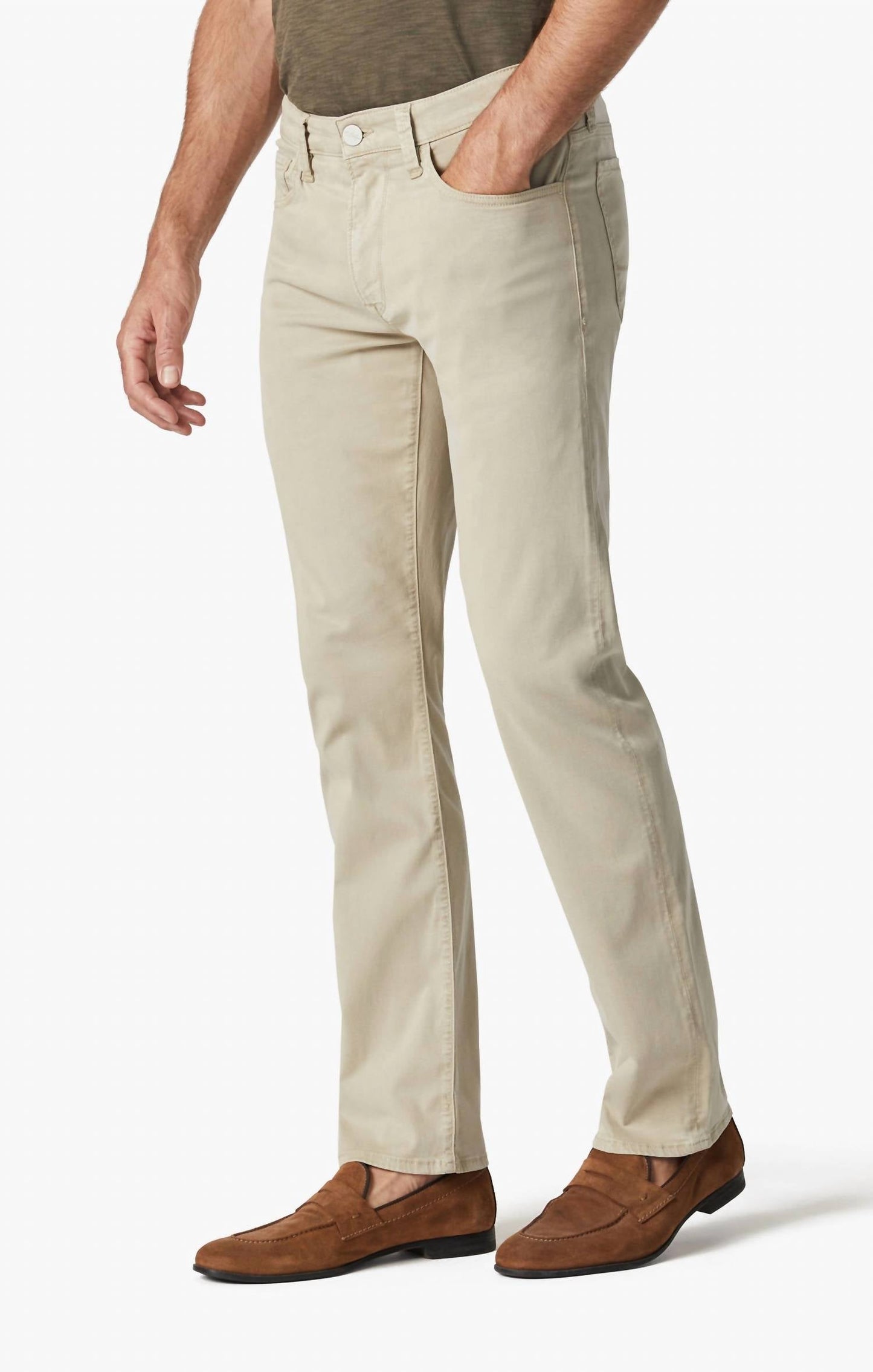 Charisma Relaxed Straight Leg Pants In Aluminum Twill