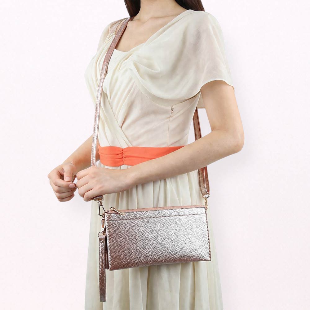 Faux Leather Slim Wallet Crossbody Bag