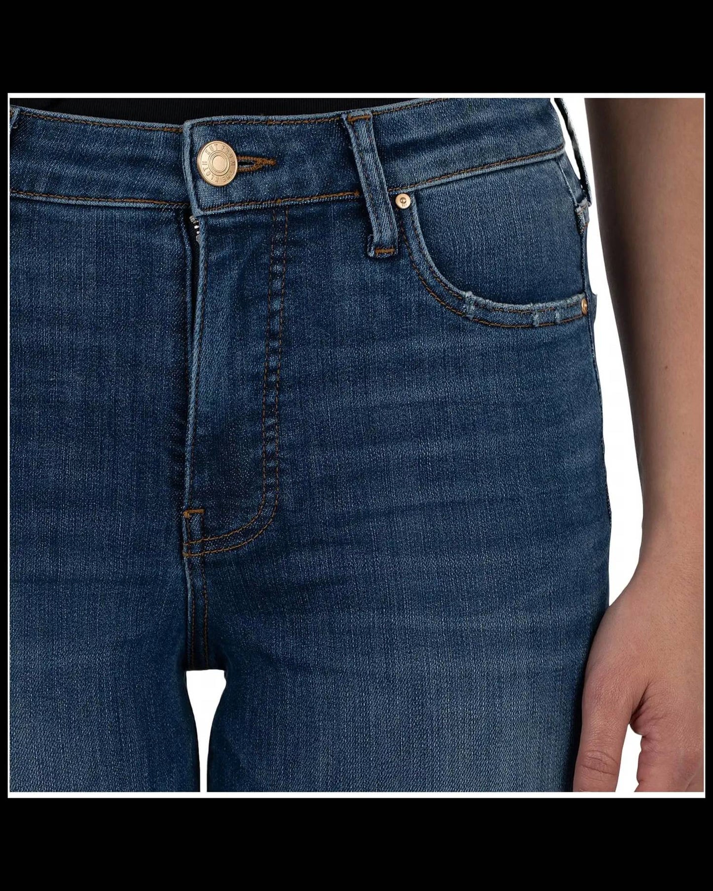 Kelsey High Rise Ankle Flare With Wide Hem Jean In Vibrant