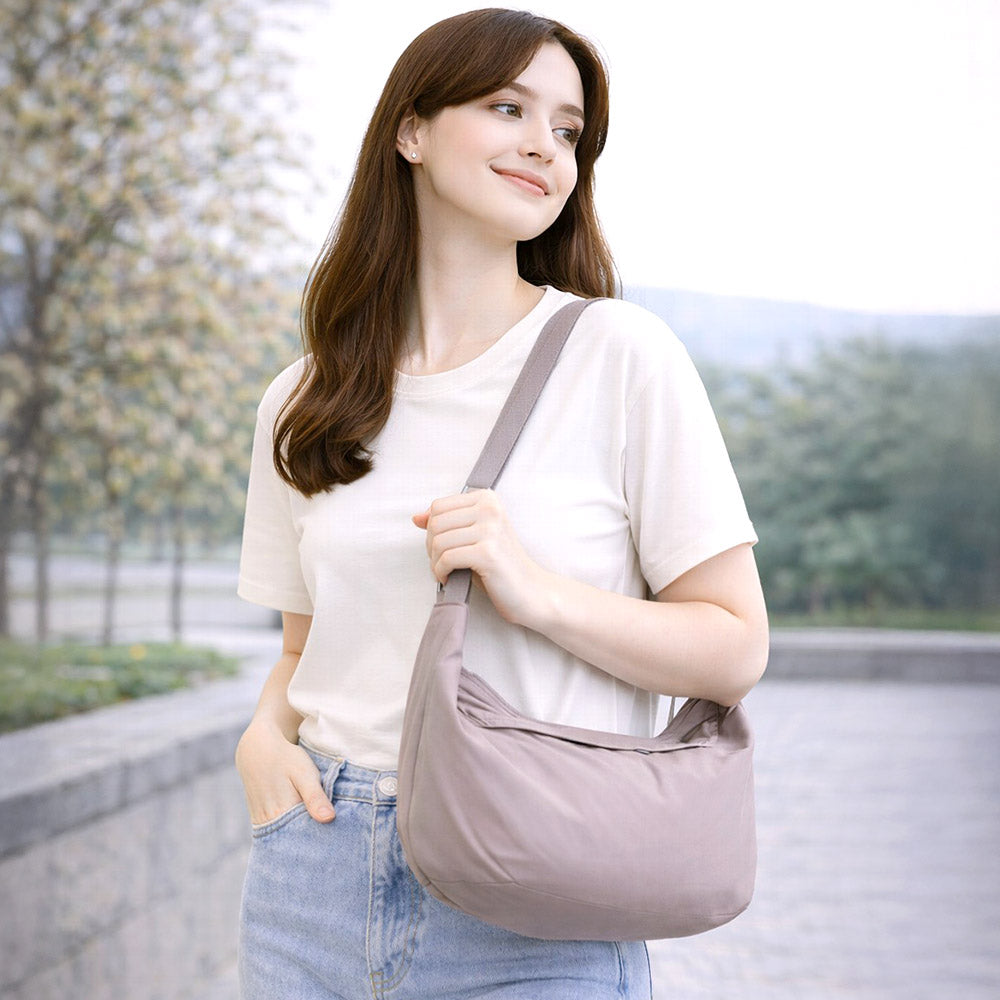 Lightweight Solid Slouchy Sling Shoulder Crossbody Bag